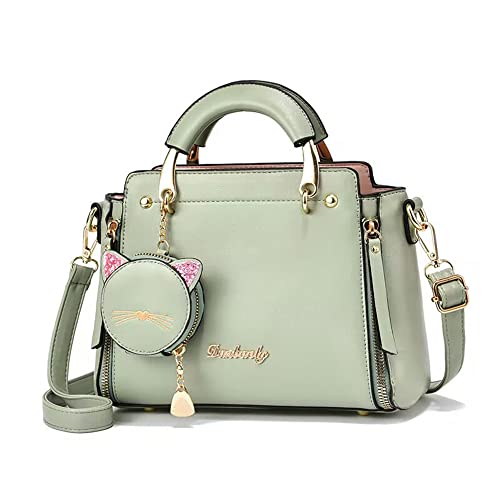 BUKATY Women's Fashion Wallets and Handbags Women Leather Top Handle Satchel Shoulder Bag Small Tote (green)