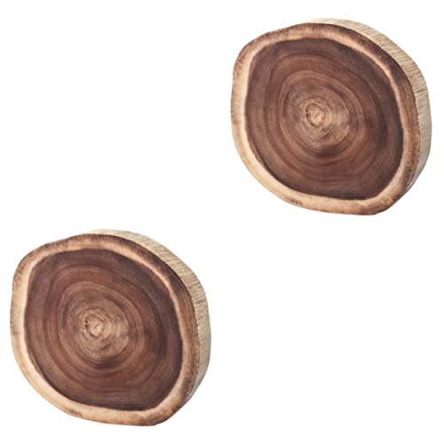 BESTonZON 2 Pcs Wooden Chopping Board Cutting Board Round Cutting Board Charcuterie Cheese Wood Cutting Board Fruit Cutting Board Kitchen Cutting Board Fruit Choppinng Mat Kitchen Board Log