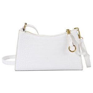 sembook shoulder bag for women crossbody purse clutch crossbody small (white)