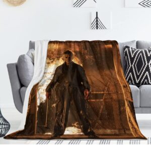 Sharkiss-Michael Myers Blanket Soft Cozy Throw Blanket Flannel Blankets for Bed Couch Car Living Room Plush Bed Blanket (40x50in), (mt-5566-555)