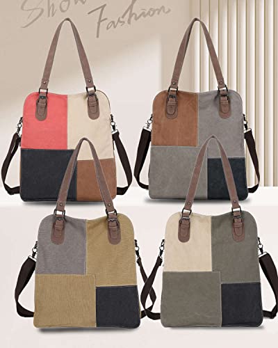 Women Canvas Handbags Shoulder Bag Large Hobo Bags Tote Bag Satchel Handle Bag Crossbody Bag (Color-03)