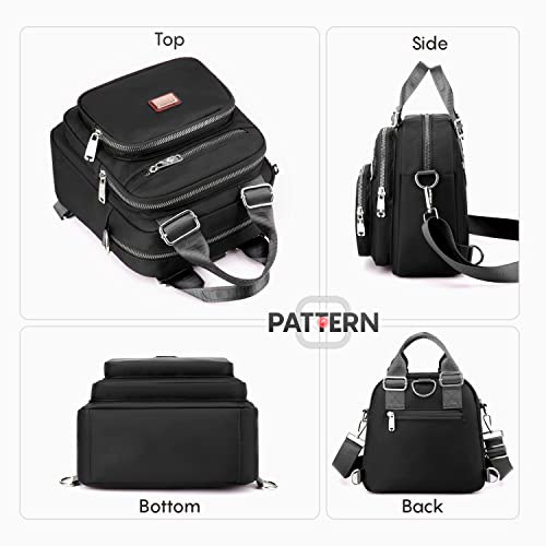 Fecialy Women's Backpack Multifunction Large Capacity Travel Shoulder Bags Waterproof Nylon Multiple Pockets Bag