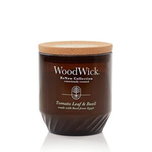 woodwick® renew medium candle, tomato leaf & basil, 6 oz.