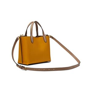 COACH Color-Block Leather Willow Tote 24 Yellow Gold Multi One Size