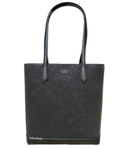 kate spade new york kate spade tinsel glitter shoulder tote bag handbag holiday collection 2022 (black)