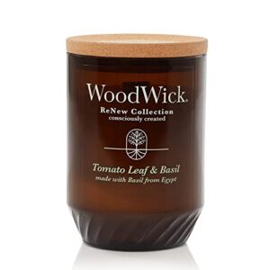 woodwick® renew large candle, tomato leaf & basil, 13 oz.