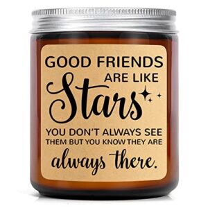 good friends are like stars gifts – lavender scented candles, funny birthday christmas gifts for women friends, girlfriend, mom, sisters, besties scented candles for men women
