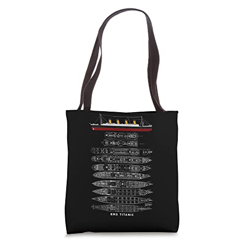 Titanic Ship Section Plan Atlantic Ocean Cruise Voyage 1912 Tote Bag