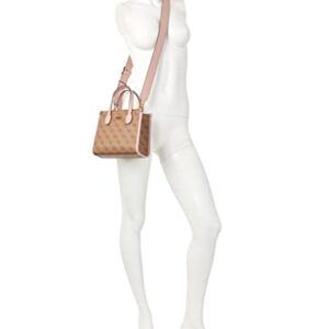 GUESS Silvana Mini Tote, Latte Logo/Rosewood