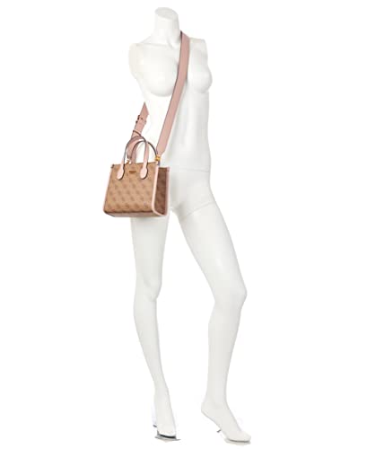 GUESS Silvana Mini Tote, Latte Logo/Rosewood