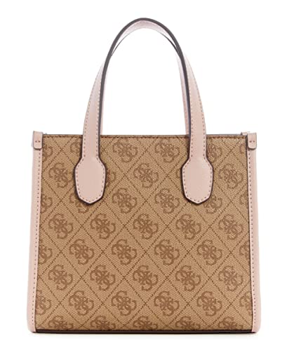 GUESS Silvana Mini Tote, Latte Logo/Rosewood