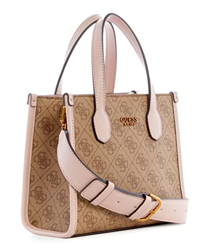 GUESS Silvana Mini Tote, Latte Logo/Rosewood