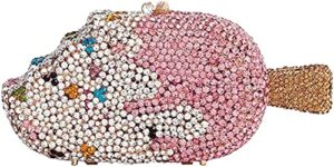 aykdas purses & totes, evening clutches & crossbody bags clutch cute ice cream shape evening bag rhinestone wedding holiday party wallet (color : pink white)