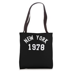 1978 new york birthday year state retro tourist memories tote bag