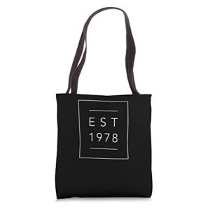 est – 1978 – 78 – aesthetic – birthday – anniversary tote bag