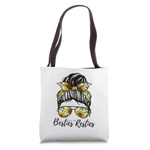 besties for the resties hair bandana matching mommy and me tote bag