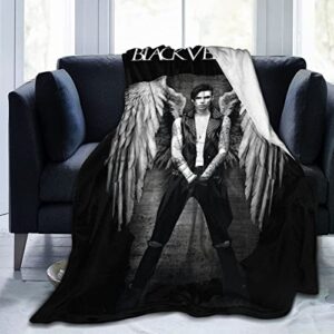 black music veil band brides blanket throw blanket,luxury plush fuzzy blankets and throws for couch, sauna blanket air conditioned blanket 60″x50″