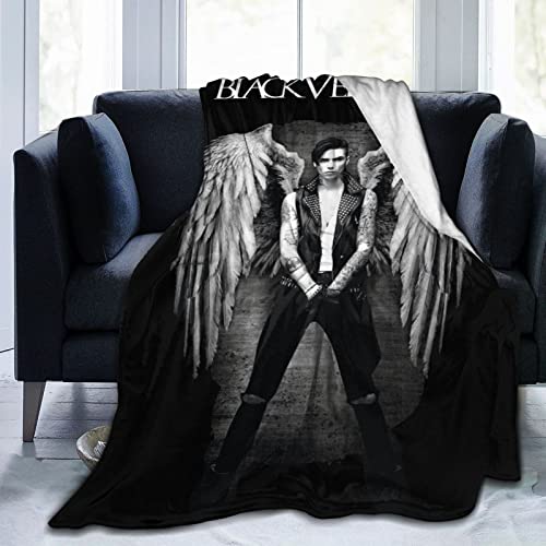 Black Music Veil Band Brides Blanket Throw Blanket,Luxury Plush Fuzzy Blankets and Throws for Couch, Sauna Blanket Air Conditioned Blanket 60"X50"