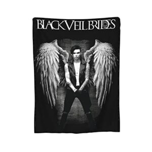 Black Music Veil Band Brides Blanket Throw Blanket,Luxury Plush Fuzzy Blankets and Throws for Couch, Sauna Blanket Air Conditioned Blanket 60"X50"