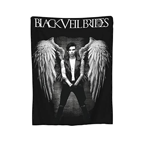 Black Music Veil Band Brides Blanket Throw Blanket,Luxury Plush Fuzzy Blankets and Throws for Couch, Sauna Blanket Air Conditioned Blanket 60"X50"