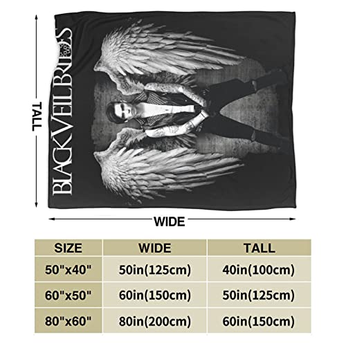 Black Music Veil Band Brides Blanket Throw Blanket,Luxury Plush Fuzzy Blankets and Throws for Couch, Sauna Blanket Air Conditioned Blanket 60"X50"