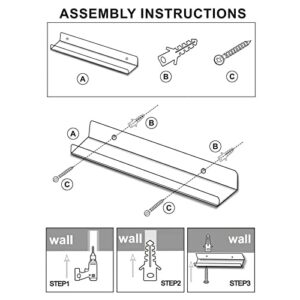 GLOOMALL Clear Acrylic Shelves 15 Inch Invisible Floating Wall Bookshelf for Kids Modern Picture Ledge Display Shelf Toy Storage Wall Shelves (15" Pack of 2)