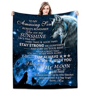 Joyloce Son Gifts Blanket 80"X 60" - To My Son - Son Gifts From Mom/Dad - Funny Gifts For Son Blanket - Best Birthday Gift Ideas For Son - Gifts For Grown Son - Son Gift From Mother Or Father Blankets