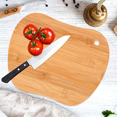 BESTonZON Wooden Cutting Board Charcuterie Boards Kitchen Chopping Board with Hole Bread Serving Board Fruit Serving Platter for Kitchen for Meat Bread Vegetables Apple