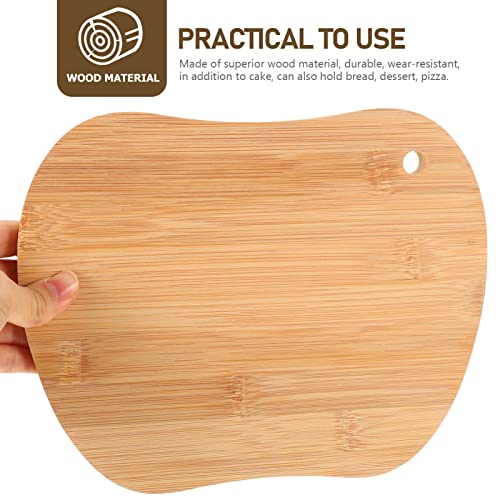 BESTonZON Wooden Cutting Board Charcuterie Boards Kitchen Chopping Board with Hole Bread Serving Board Fruit Serving Platter for Kitchen for Meat Bread Vegetables Apple