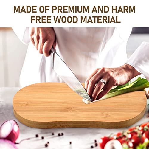 BESTonZON Wooden Cutting Board Charcuterie Boards Kitchen Chopping Board with Hole Bread Serving Board Fruit Serving Platter for Kitchen for Meat Bread Vegetables Apple