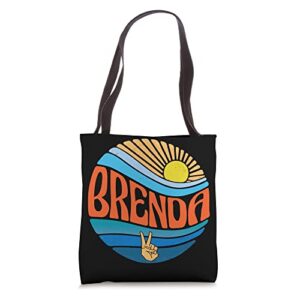 brenda shirt vintage sunset brenda groovy tie dye tote bag