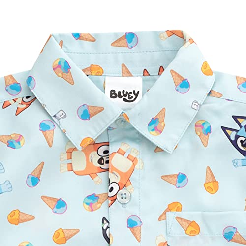 Bluey Bingo Toddler Boys Hawaiian Button Down Dress Shirt 4T