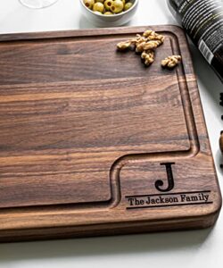 custom cutting boards wood engraved cutting board personalized, usa made – thick red oak/walnut personalized cutting boards wood engraved, handmade cutting boards