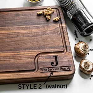 Custom Cutting Boards Wood Engraved Cutting Board Personalized, USA Made - Thick Red Oak/Walnut Personalized Cutting Boards Wood Engraved, Handmade Cutting Boards