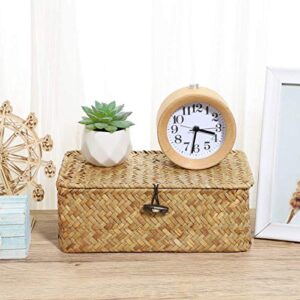 Abbasi Seagrass Hand Woven Storage Box Storage Box Storage Basket Makeup Organizer Container with Lid