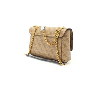 GUESS Nell Convertible Crossbody Flap, Latte Logo/Slate