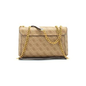 GUESS Nell Convertible Crossbody Flap, Latte Logo/Slate