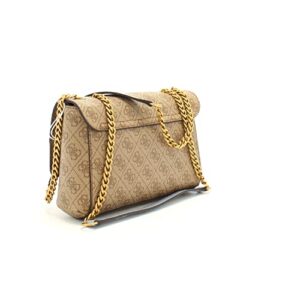 GUESS Nell Convertible Crossbody Flap, Latte Logo/Slate