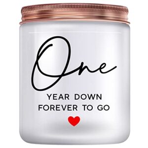 1 year, 1th, one year, first anniversary candles gifts for him her couple- happy paper anniversary girlfriend boyfriend wife husband gifts