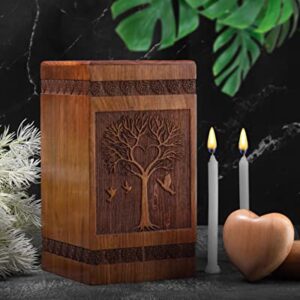 Wooden Urns for Ashes Adult Male or Female - Funeral and Memorial Cremation Urns for Human Ashes up to 250 lbs