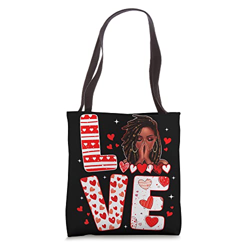 Valentine Days Black African American Costume Melanin Women Tote Bag