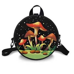 xixirimido mushroom backpack purse women’s for girls mini round crossbody handbag messenger lightweight with zipper daypack shoulder satchel