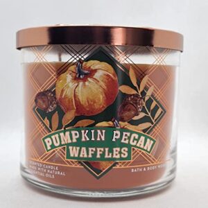 bath body works, white barn 3-wick candle w/essential oils – 14.5 oz – 2022 autumn scents! (pumpkin pecan waffles)