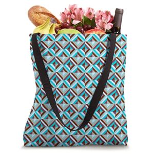 Blue and Brown Patchwork Quilt Cozy Pattern Tote Bag