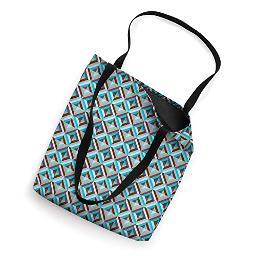 Blue and Brown Patchwork Quilt Cozy Pattern Tote Bag