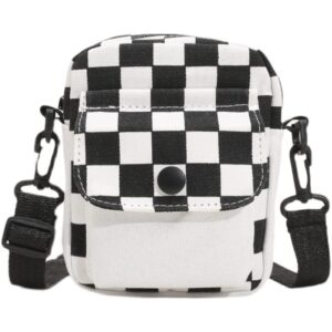 checkered bag,girl’s canvas shoulder bag,trendy crossbody handbags,small square bag, mini tote bags