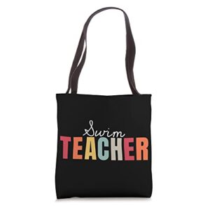 swim teacher life back to school first day appreciation tote bag