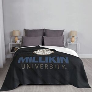 Millikin University Logo Flannel Throw Blanket, 60x50 Inches Soft Blanket for Couch, Cozy, Warm ，All Season.