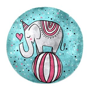 cute circus elephant playing ball rug non-slip round area rug for bedroom living room study playing, nautical carpet floor mat