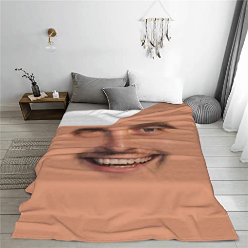 Custom Blanket with Funny Facial Features Personalized Flannel Blanket Customized Gifts for Dad, Mom, Family, Friends, Couples